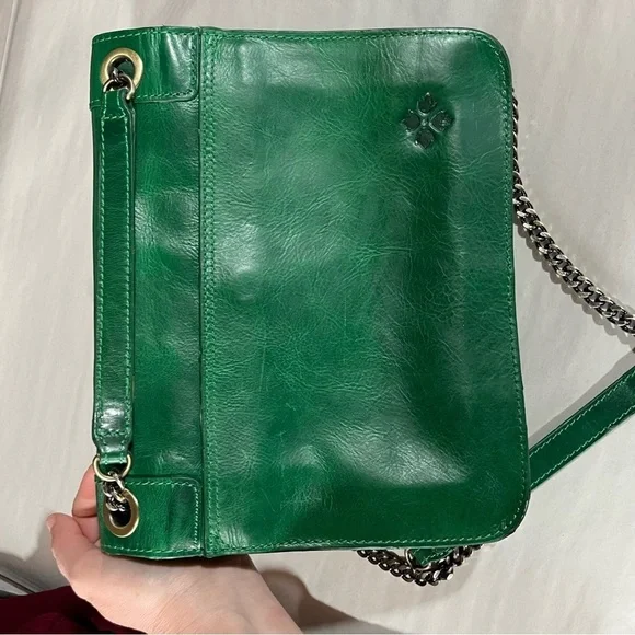 Patricia Nash Discovery Green Studded Merano Leather Shoulder Bag - Picture 10 of 16